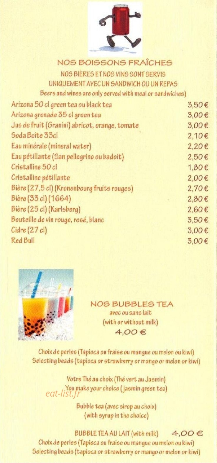 Boston Café — carte page 5