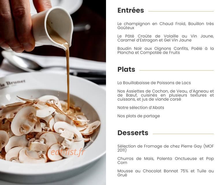 Brasserie Brunet — carte page 1