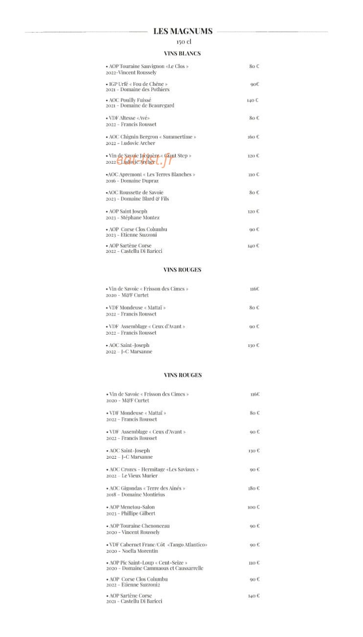 Brasserie Brunet — carte page 7