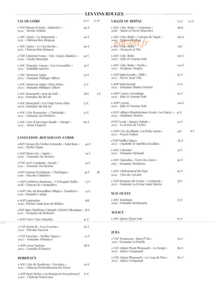 Brasserie Brunet — carte page 5