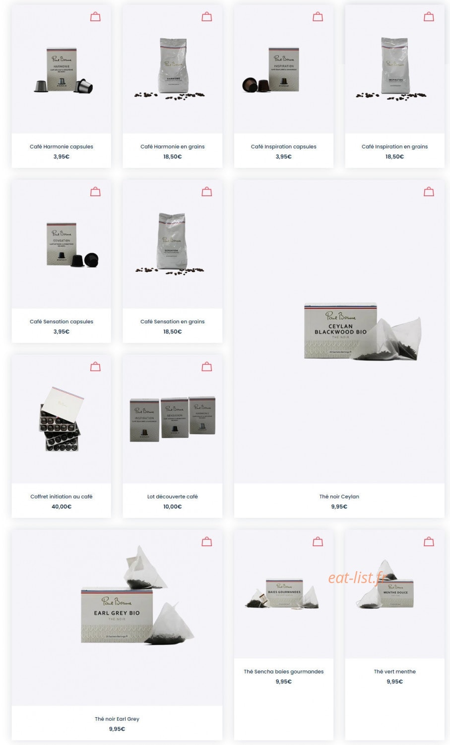 Brasserie Irma — carte page 1