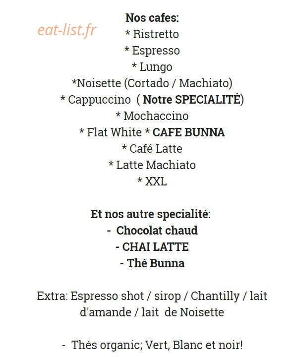 Café Bunna — carte page 3