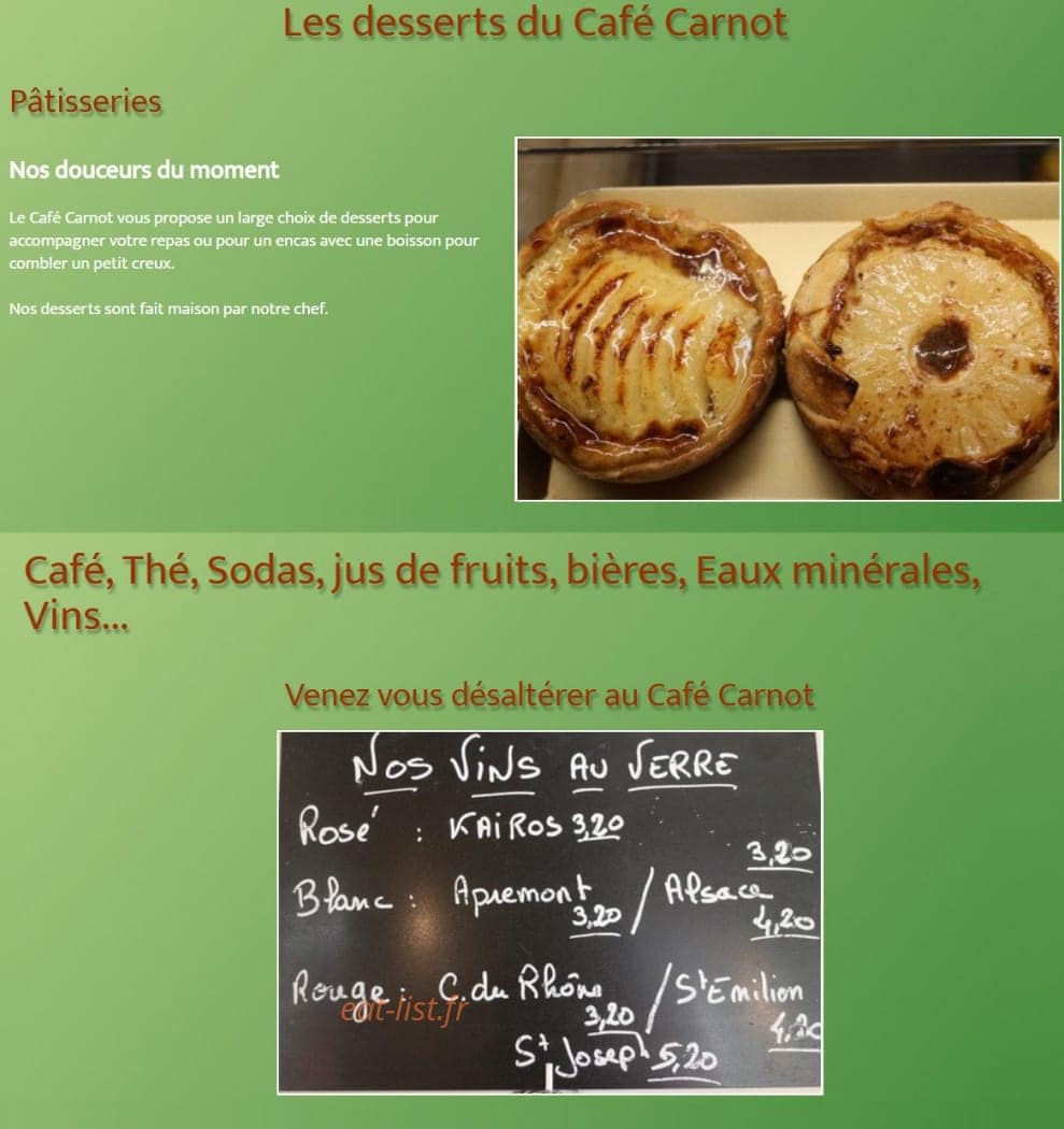 Café Carnot — carte page 2