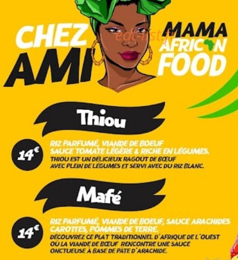 Carte et menu de Chez Ami - Mama African Food à Annecy — Thiou et mafé