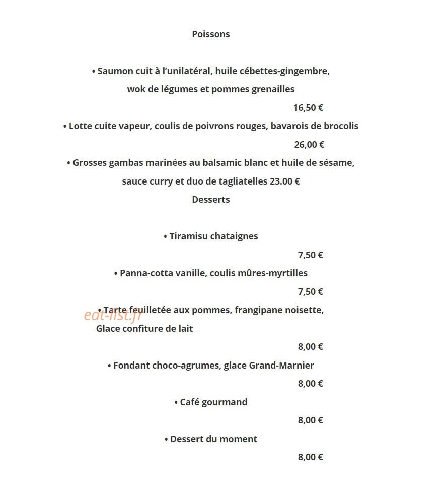 Chez Ingall's — carte page 2