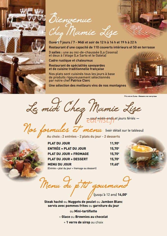 Chez Mamie Lise — carte page 1