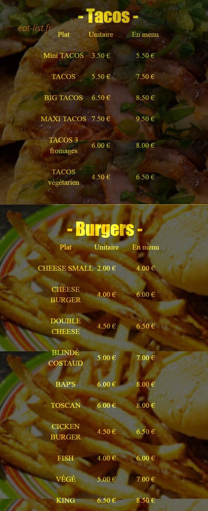 ChicNdélice — carte page 1