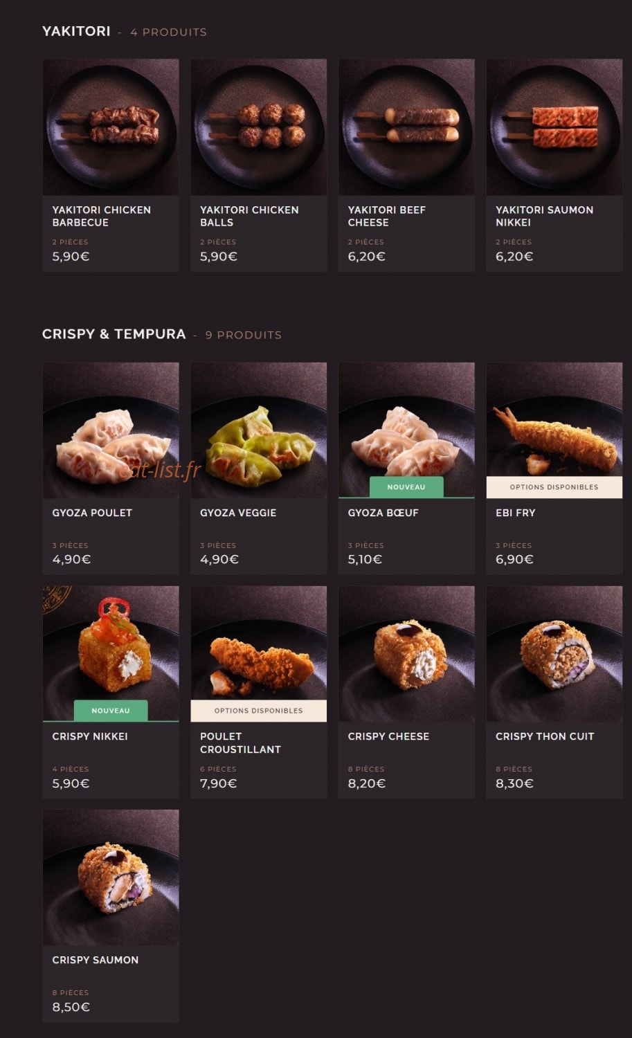 Côté Sushi — carte page 13