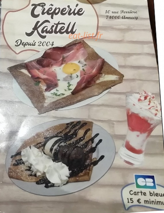 Crêperie Kastell — carte page 1