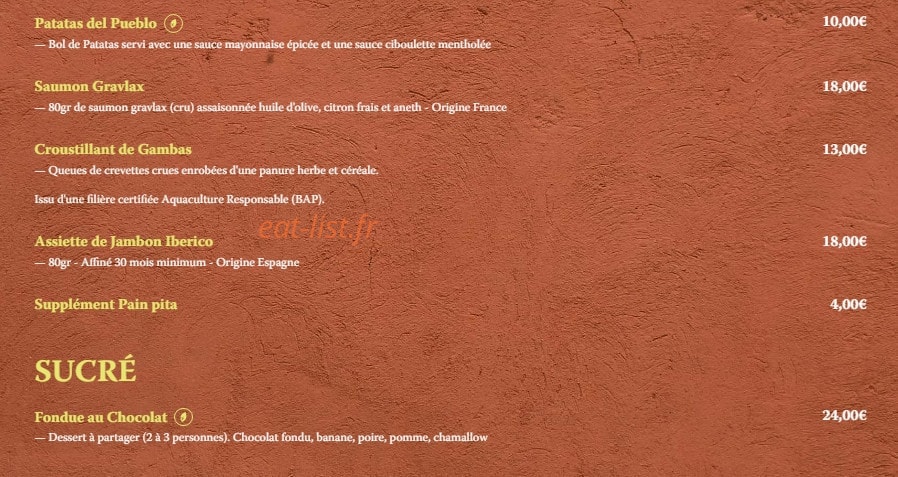 El Pueblo — carte page 6