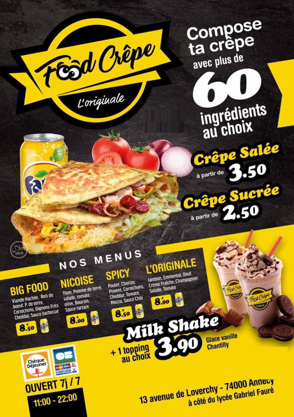 Food Crêpe — carte page 1