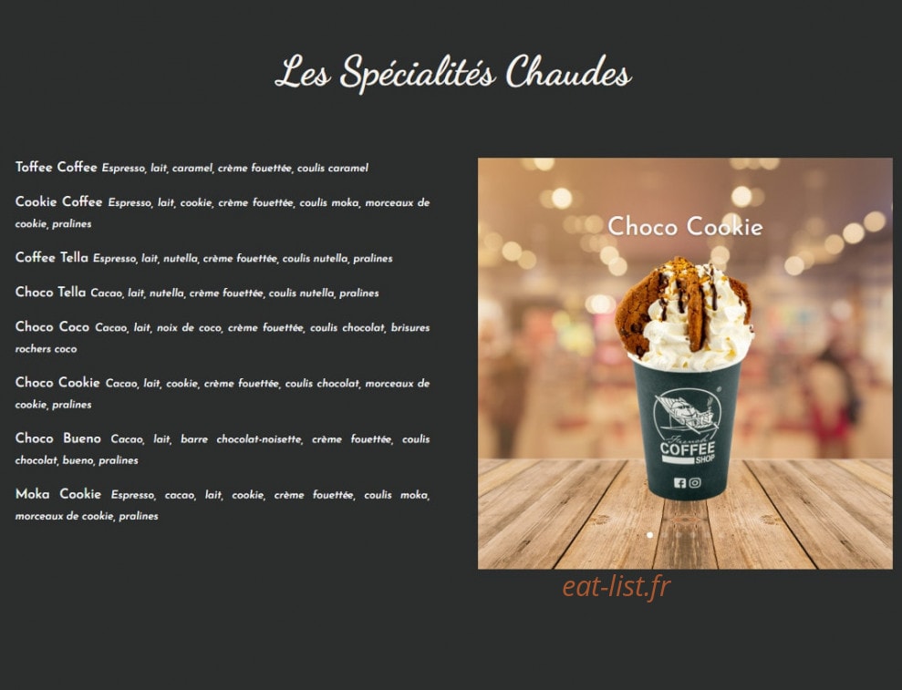 French Coffee Shop — carte page 3