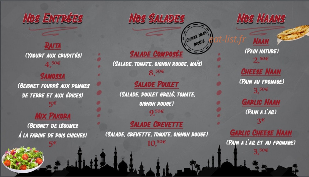 Indian K'Bab — carte page 3