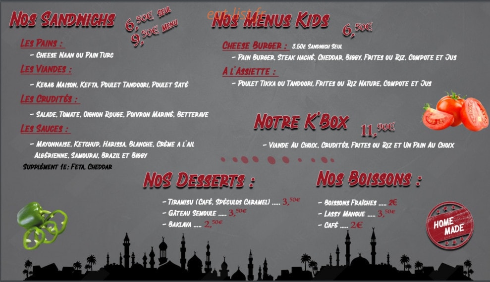 Indian K'Bab — carte page 2