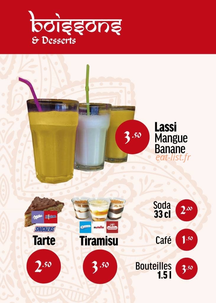 Indian's Food — carte page 3