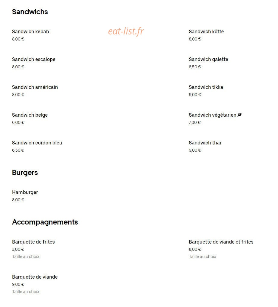 Istanbul Döner — carte page 3