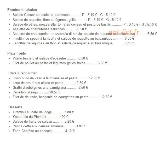 Carte et menu de L'Atelier des 4 Gourmets à Annecy — Plats a emporter