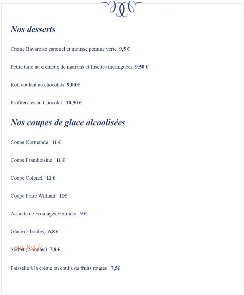 L' Auberge Du Lyonnais — carte page 4