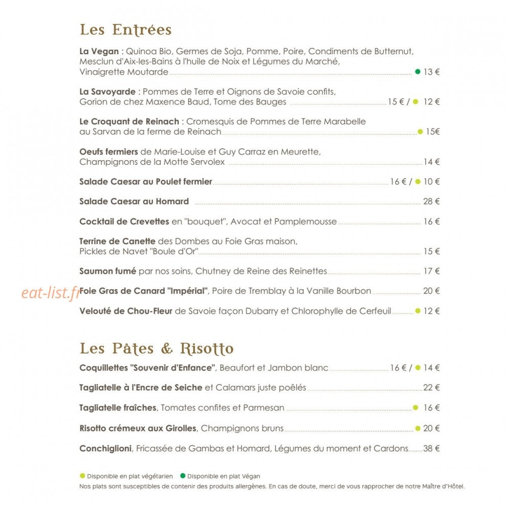 La Brasserie — carte page 3