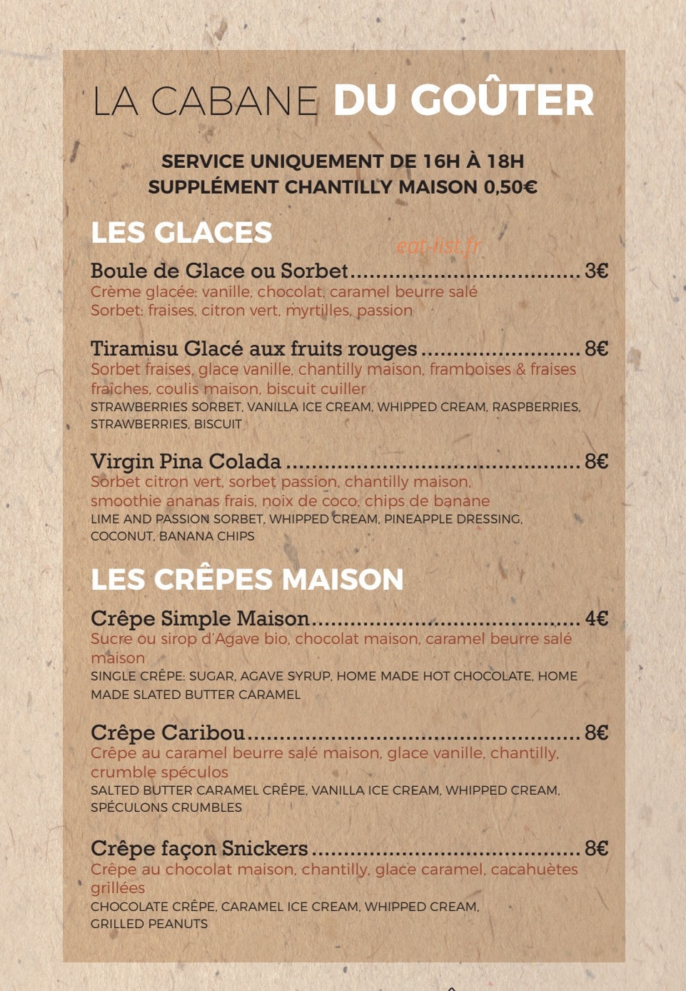 La Cabane — carte page 16