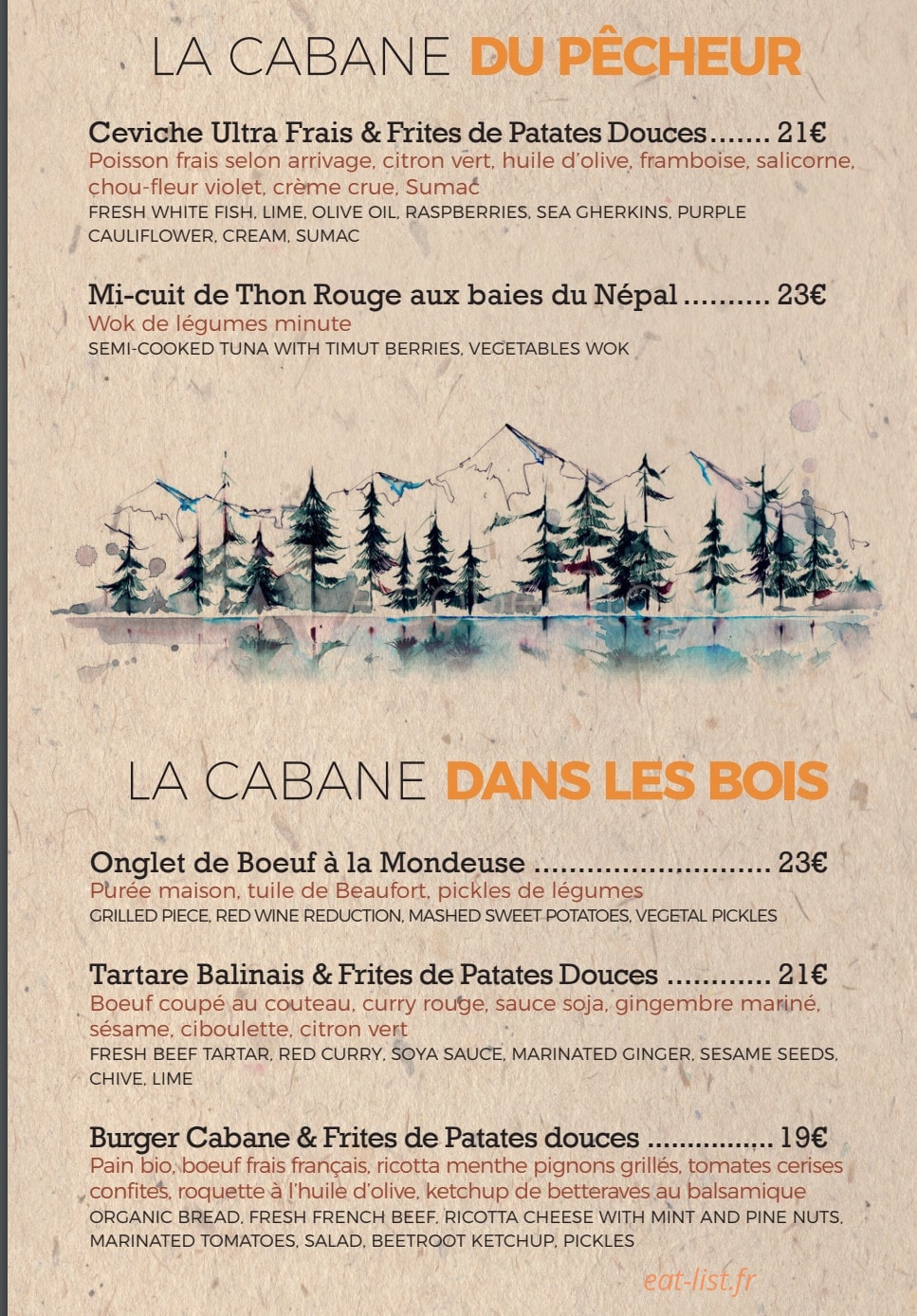 La Cabane — carte page 4