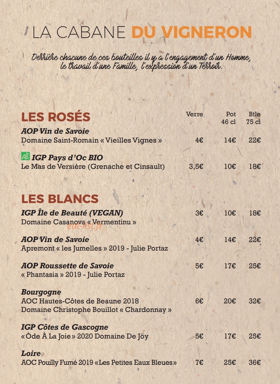 La Cabane — carte page 12