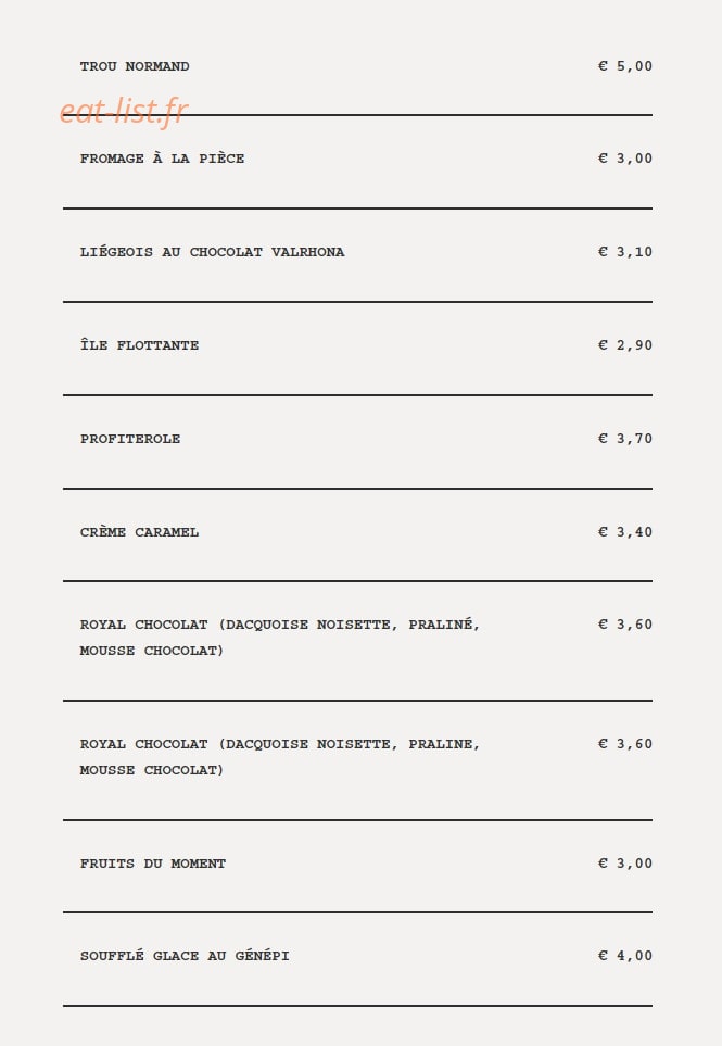 La Cantine bouillon — carte page 4