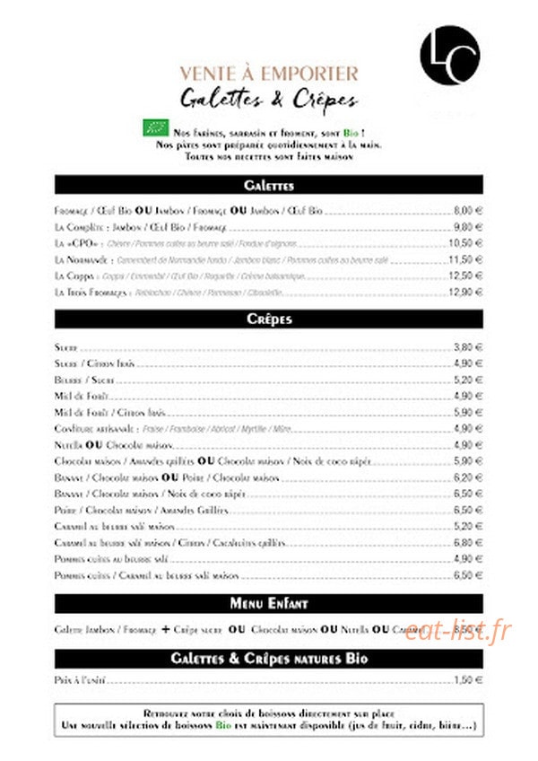 Carte et menu de La Crêperie d'Annecy Le Vieux à Annecy — Les galettes et crêpes