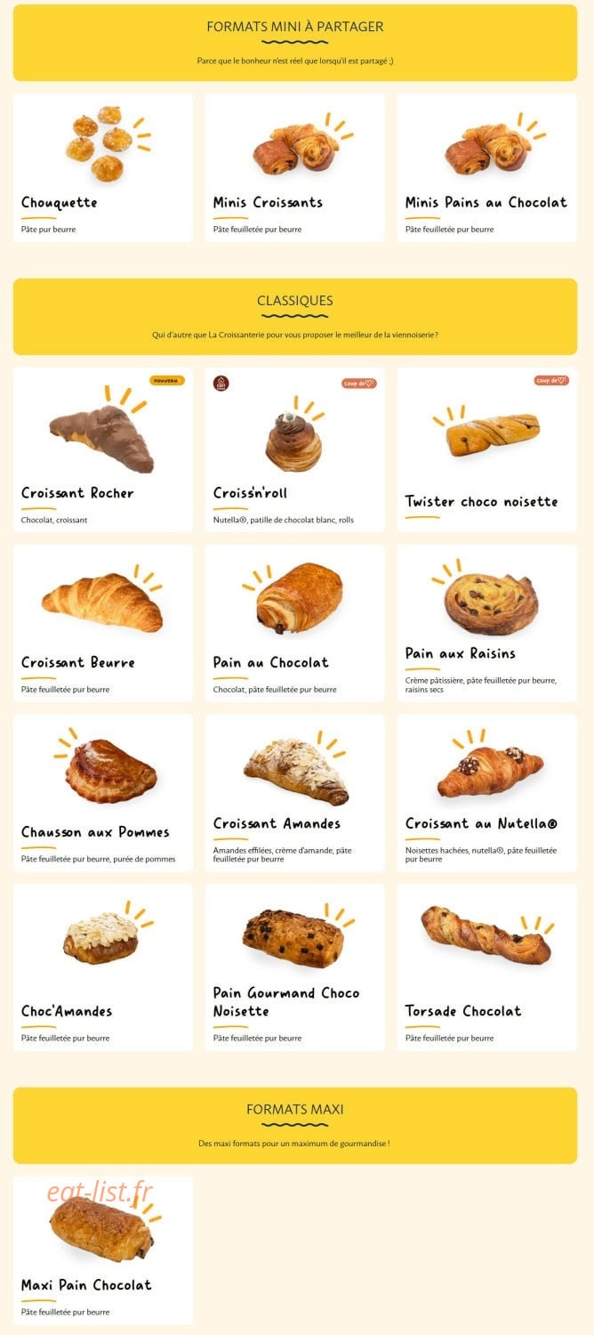 La Croissanterie — carte page 6