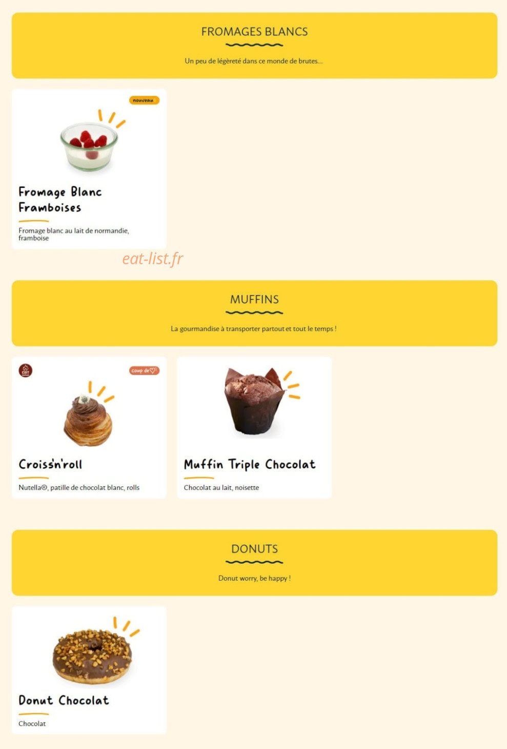 La Croissanterie — carte page 8