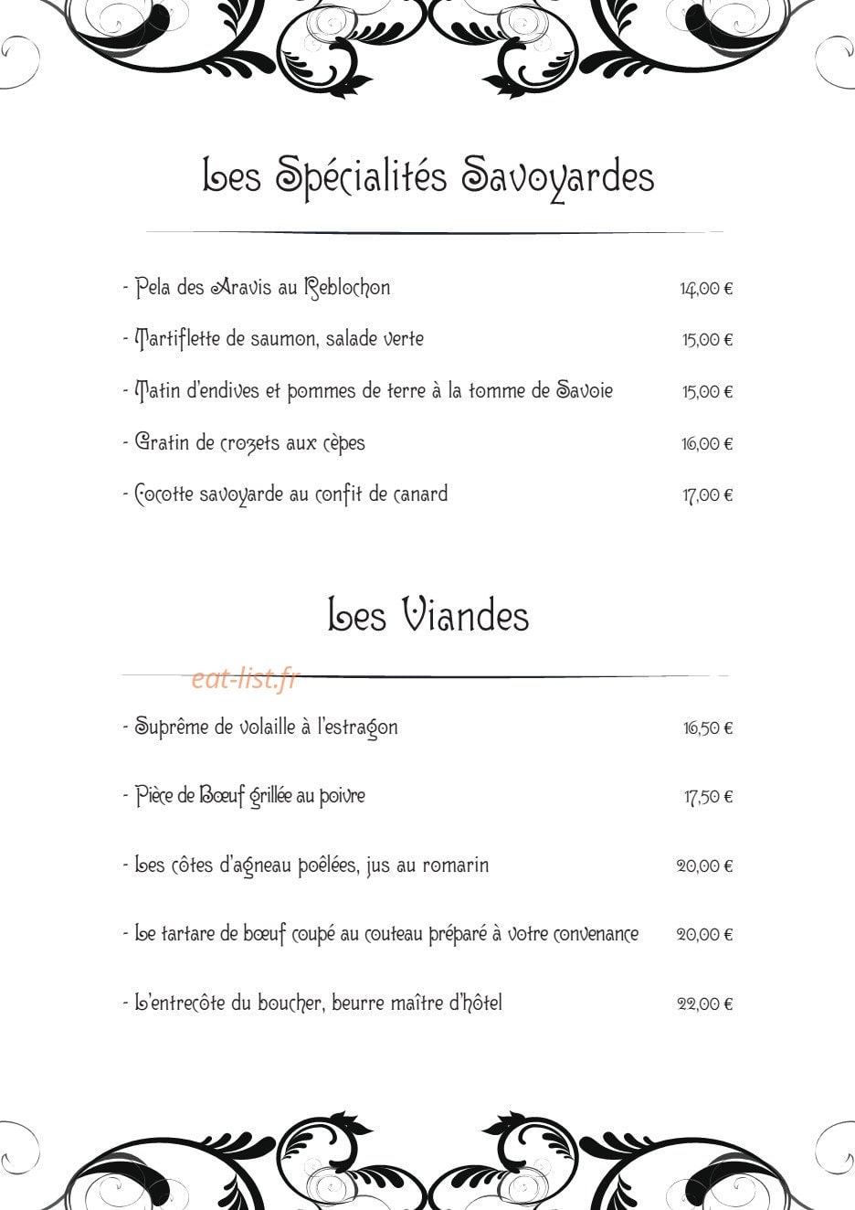 La Cuisine des amis — carte page 3