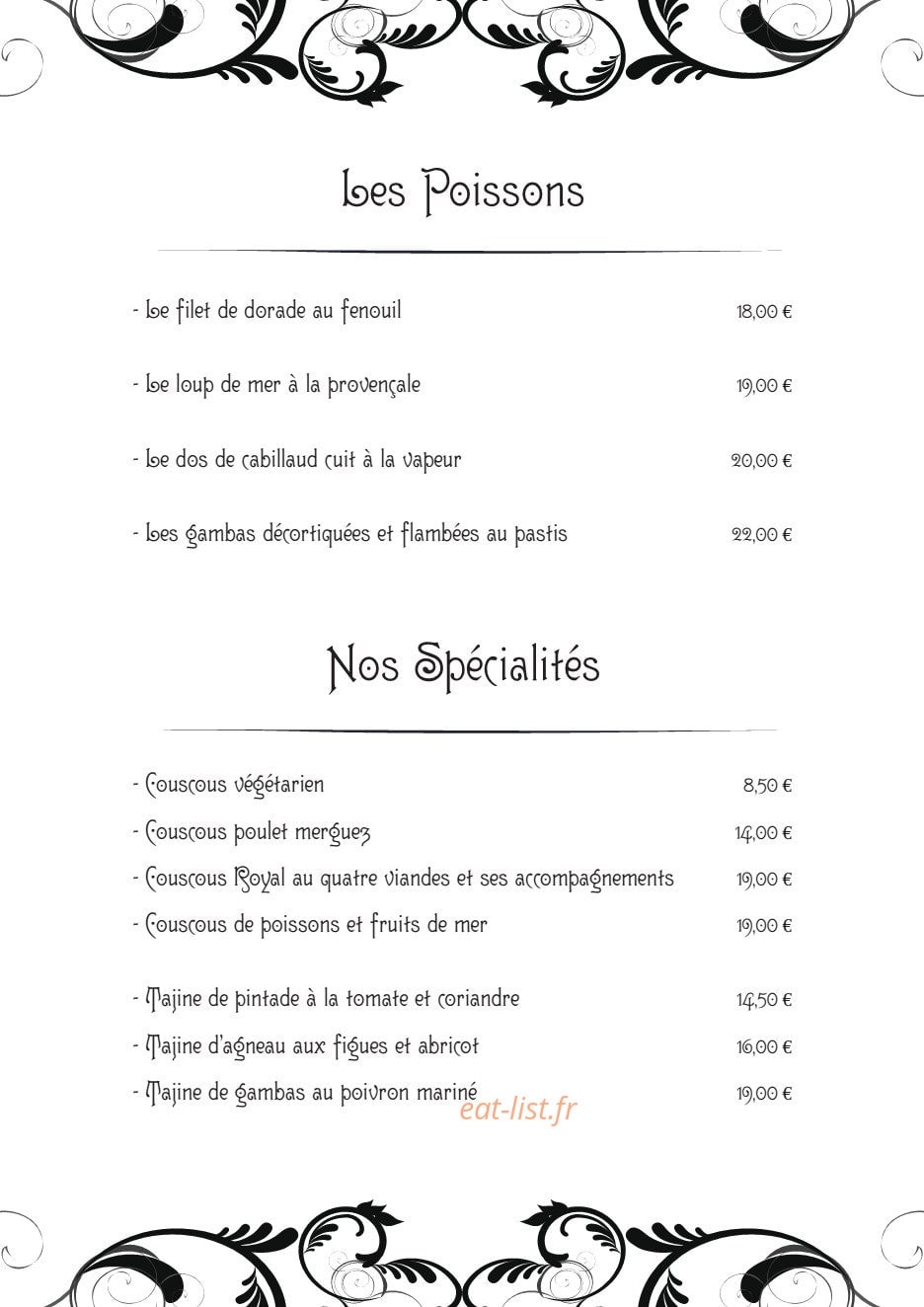 La Cuisine des amis — carte page 2