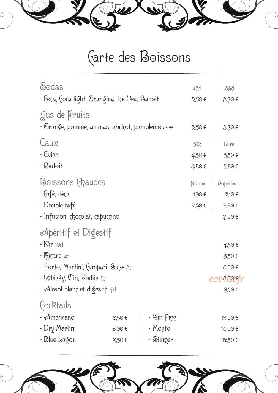 La Cuisine des amis — carte page 7
