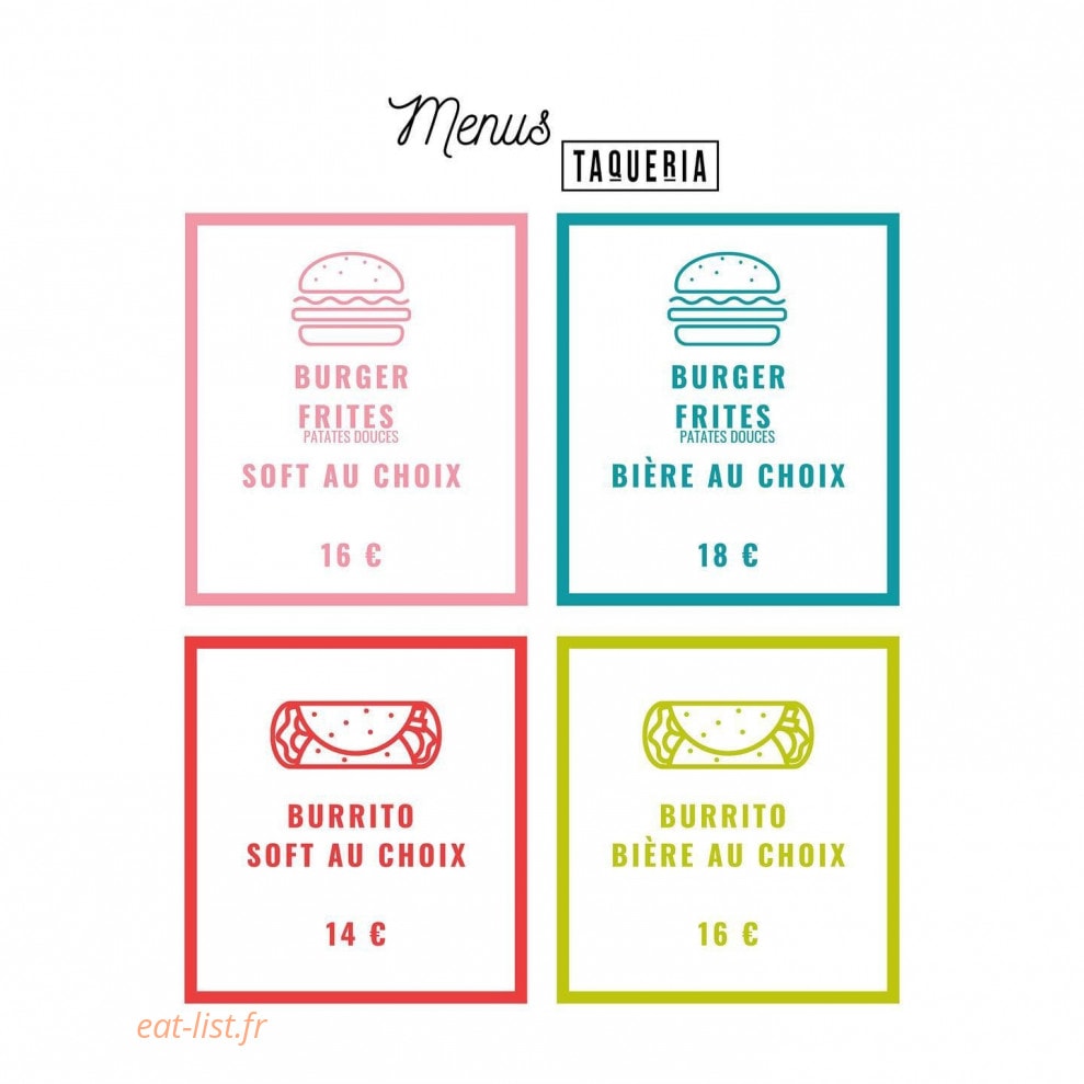La Taqueria — carte page 1