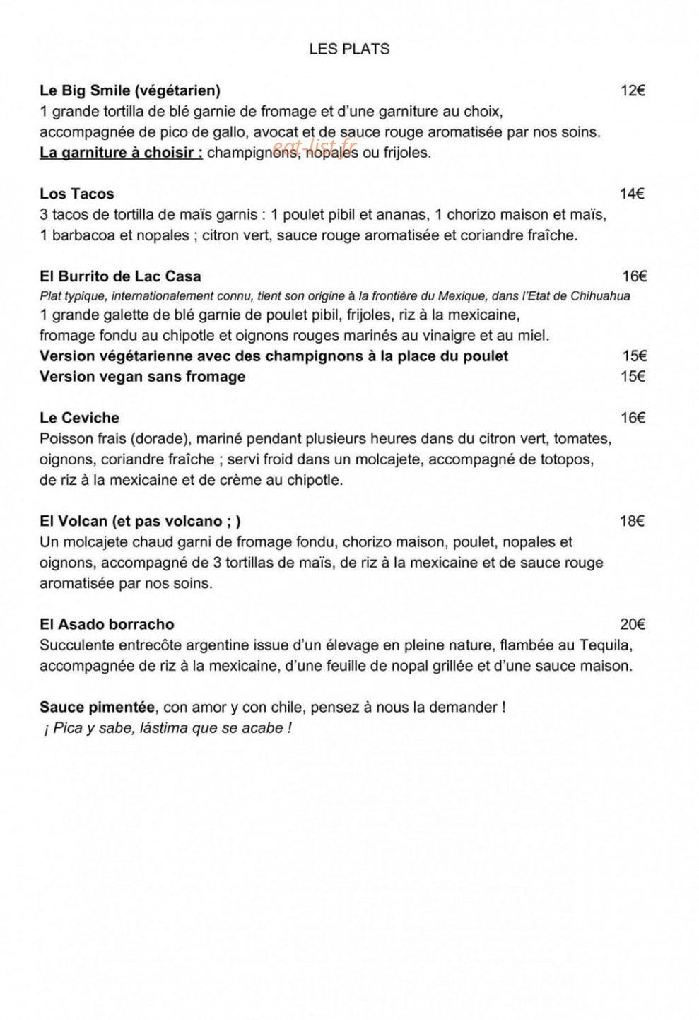 Lac Casa — carte page 2