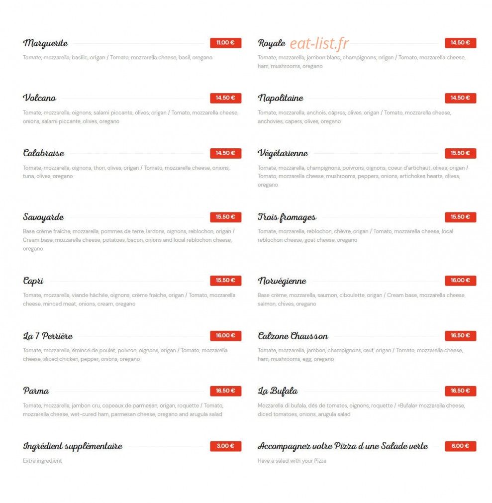 Le 7 Bistrot Perrière — carte page 5