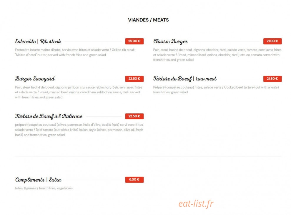 Le 7 Bistrot Perrière — carte page 4