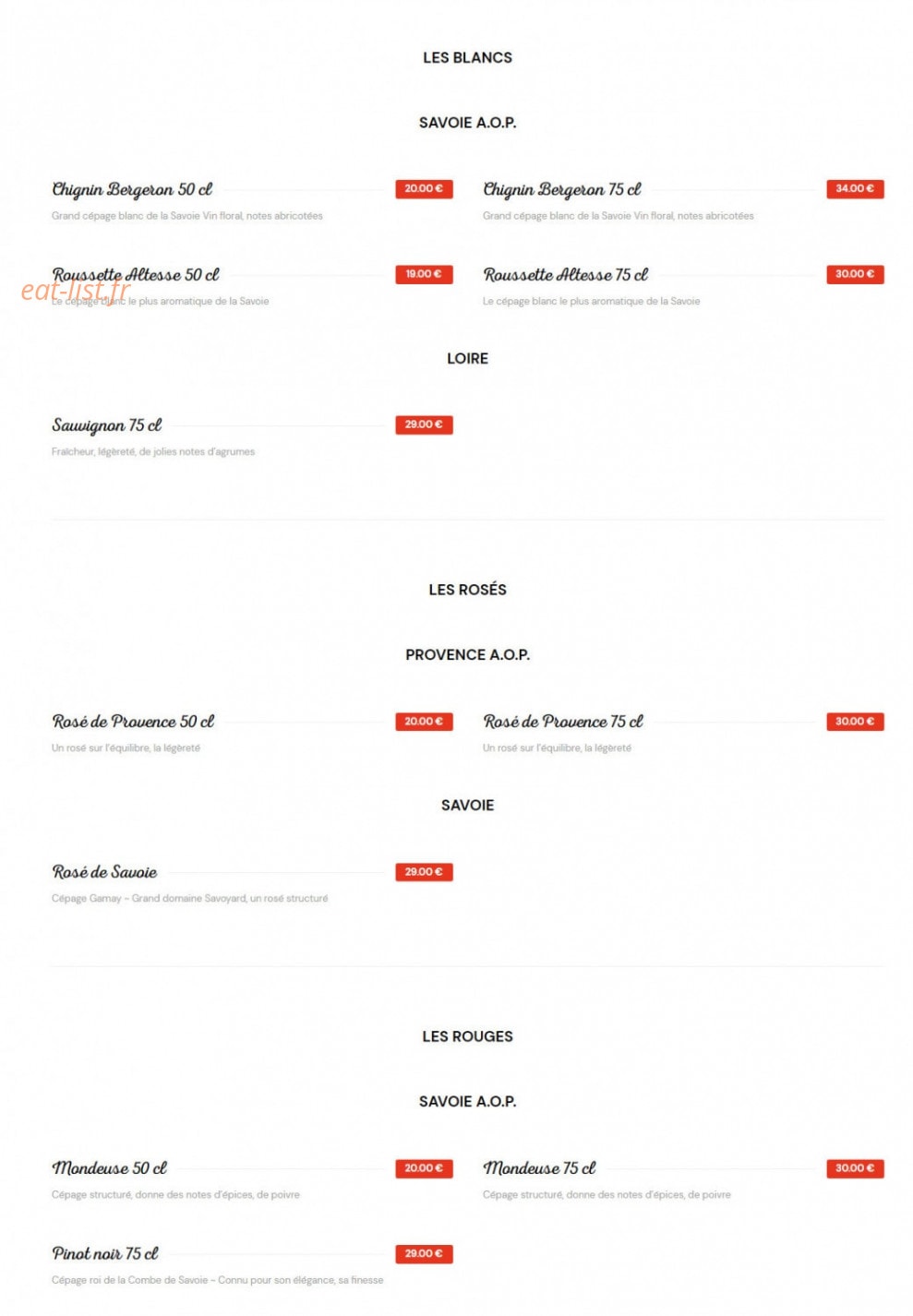 Le 7 Bistrot Perrière — carte page 8