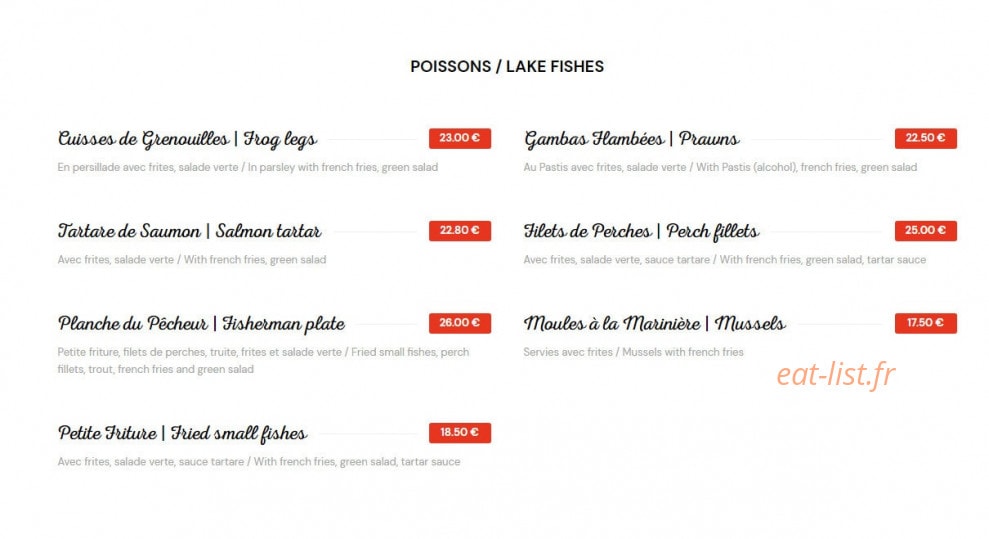 Le 7 Bistrot Perrière — carte page 2