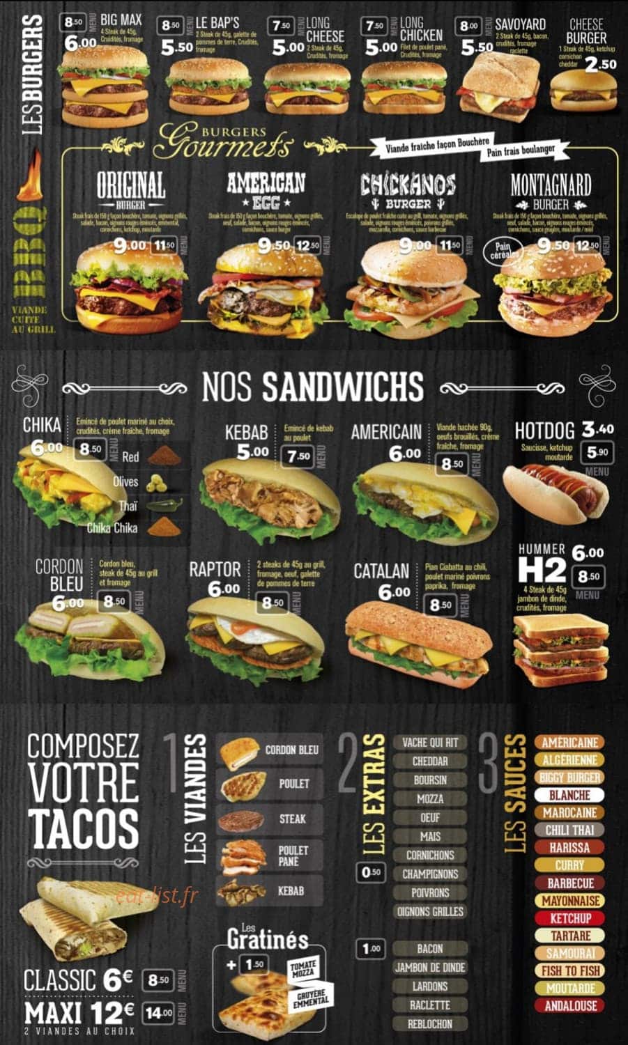 Le Bap's — carte page 1
