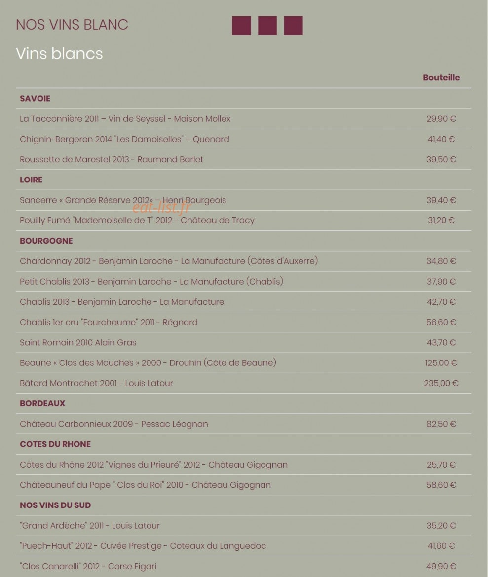 Le Bistro du Rhone — carte page 6