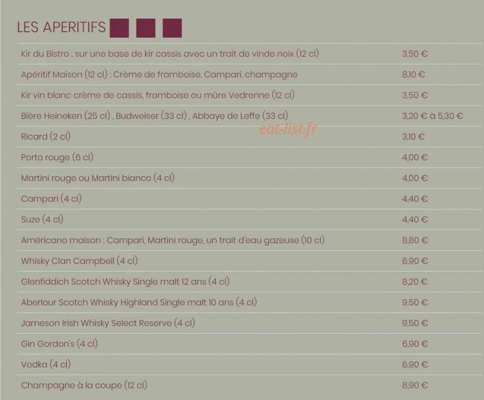 Le Bistro du Rhone — carte page 12