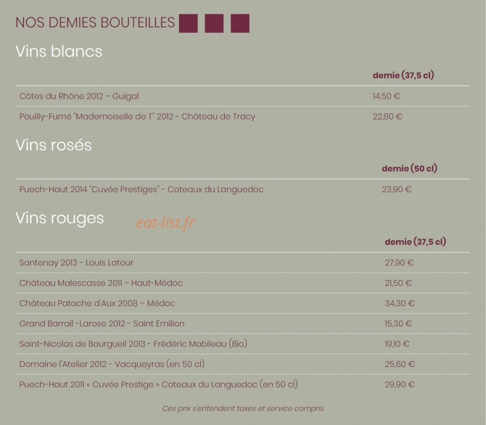 Le Bistro du Rhone — carte page 5