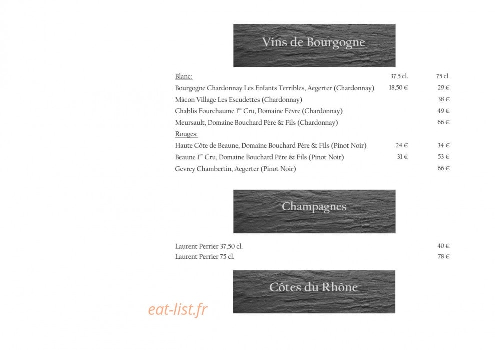 Le Chalet — carte page 15