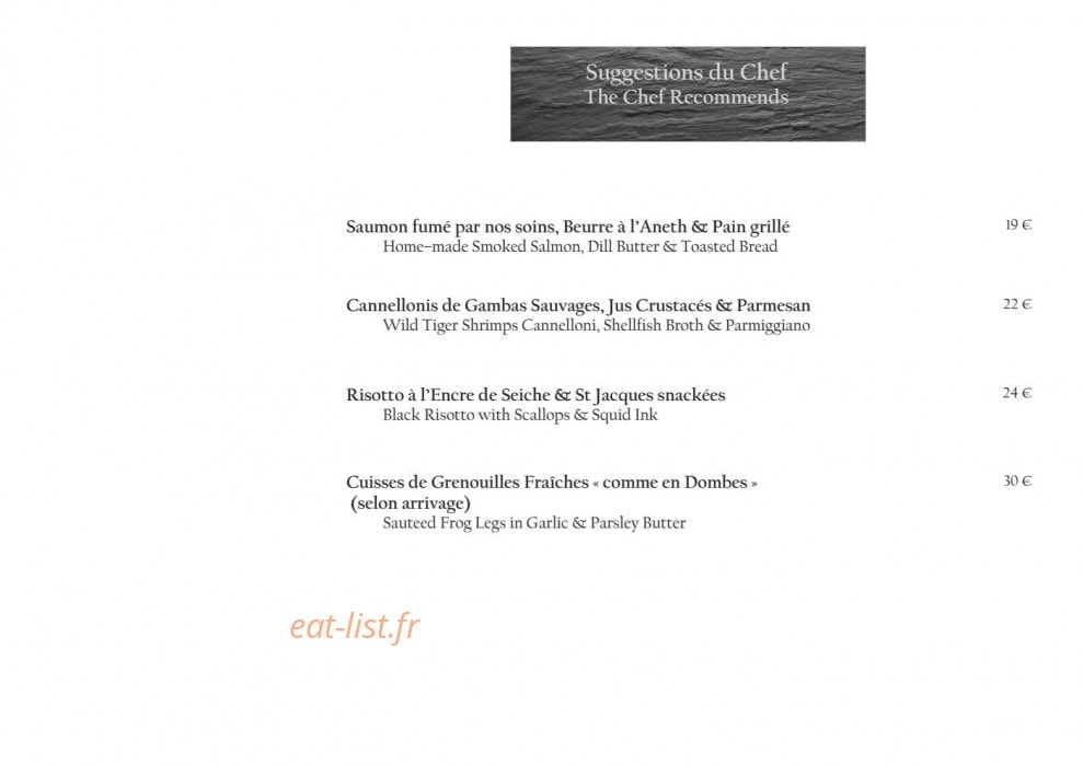 Le Chalet — carte page 5