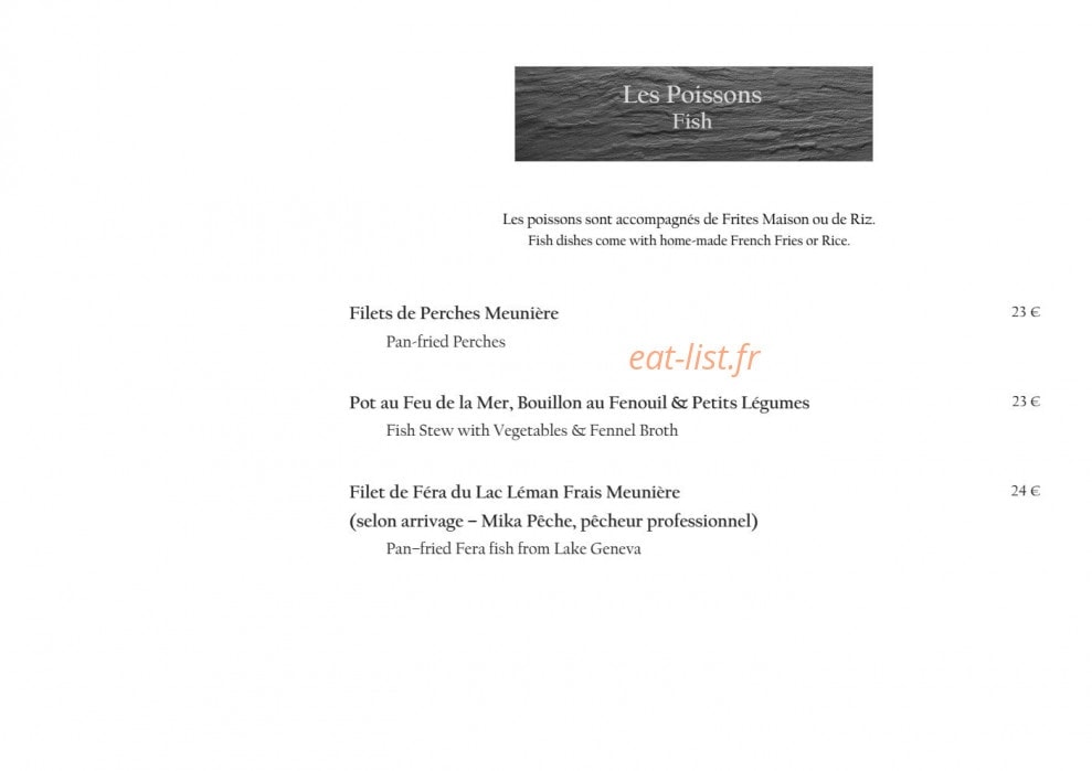 Le Chalet — carte page 6