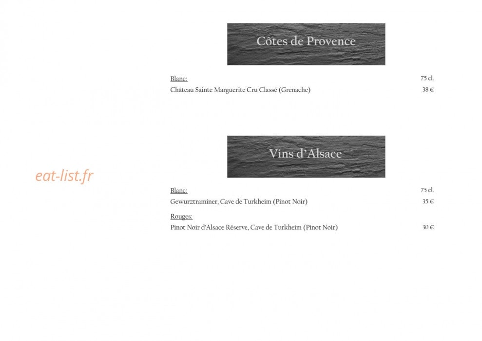Le Chalet — carte page 18