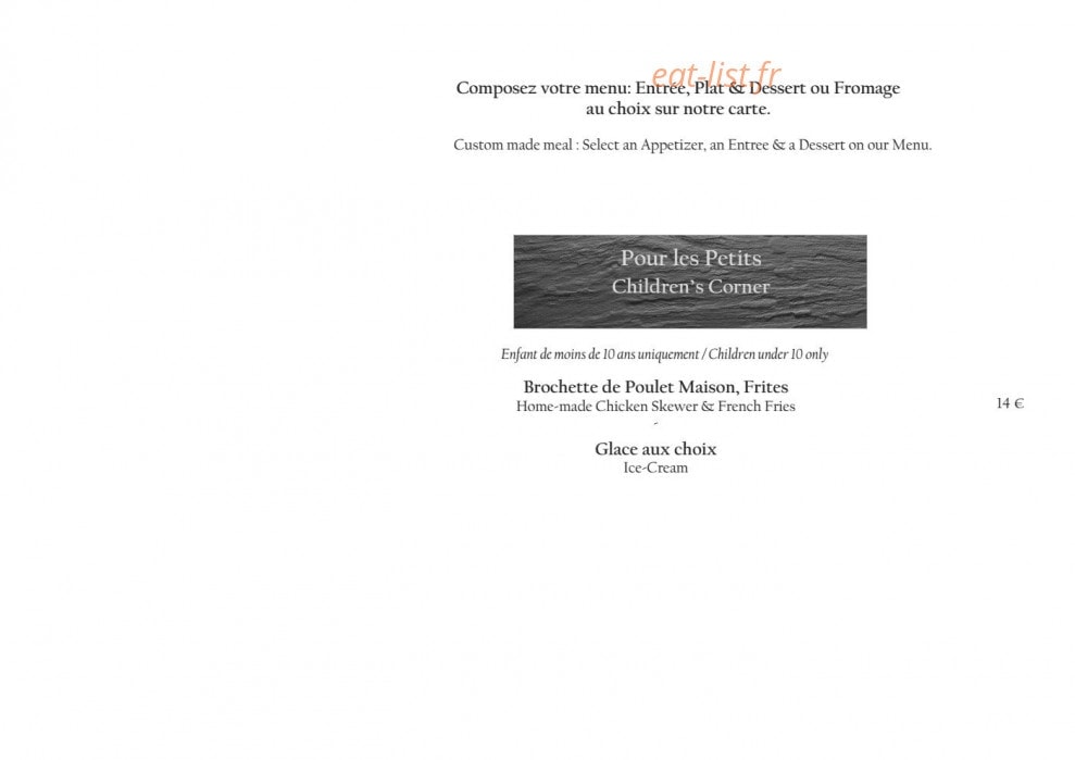 Le Chalet — carte page 10
