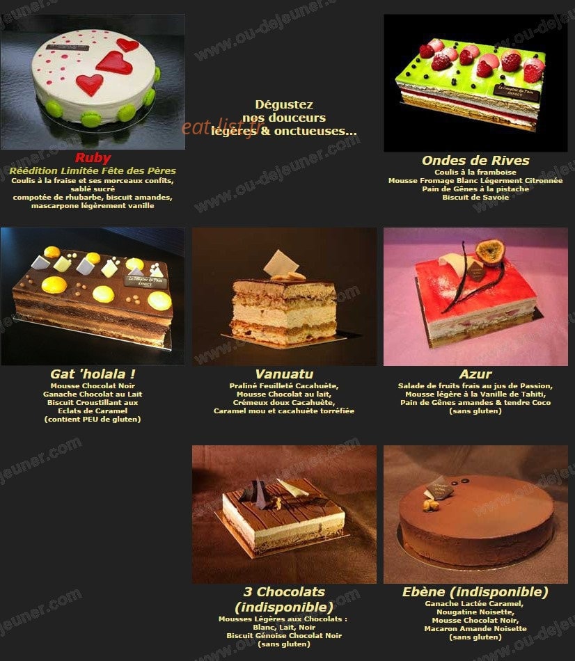 Le Comptoir du Pain — carte page 2