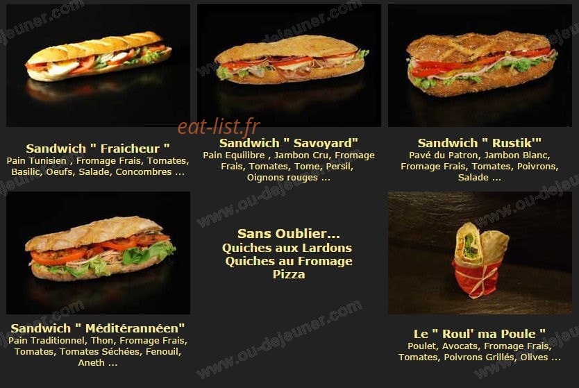 Le Comptoir du Pain — carte page 4